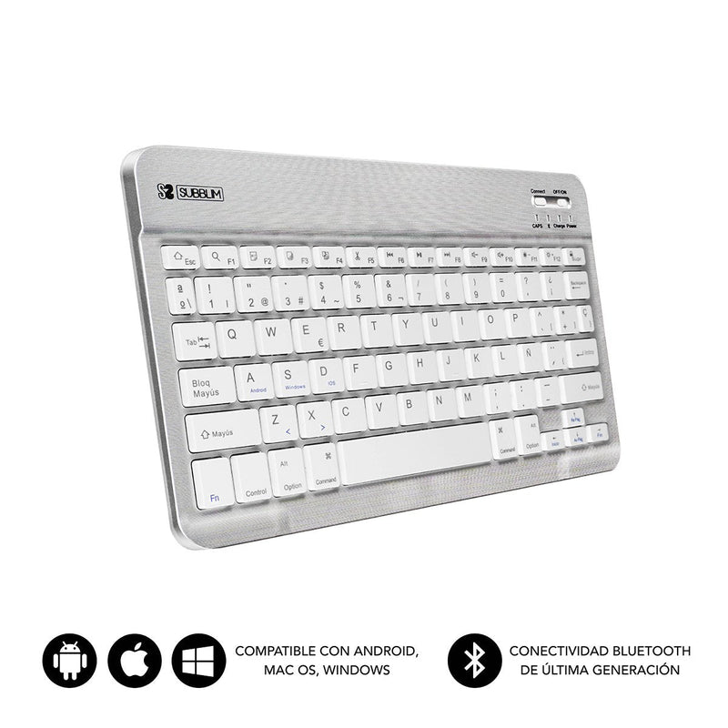Subblim Keyboard Compacto Wireless Bluetooth Smart Silver
