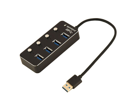 Gembird Hub 4 Ports USB 3.1 Gen 1 With Switches Black UHB-U3P4P-01 — image 1