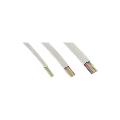 Inline® Modular Cable 6 Wire Ribbon Cable White 100M Ring — image 1