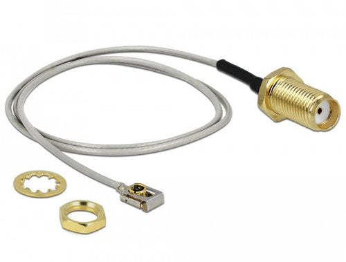 Delock Cable Antenna Rp-sma Connector Female Assembly a Mhf I Lk Connector Male 1.13 20CM Gewindelnge 10MM Pro — image 1