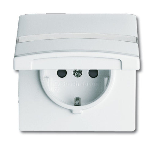 Busch Jaeger 20 EUGKBN-34-101 Socket Power M.klapp- Cover Allwetter IP44 White Alpino — image 1