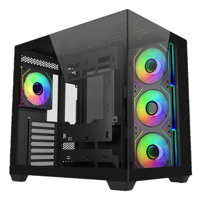 Cooler Master PC Case Elite 681 Semitorre ATX/microATX/Mini-itx - 4 Fans 120MM RGB - Vista Panoramica - Double — image 1