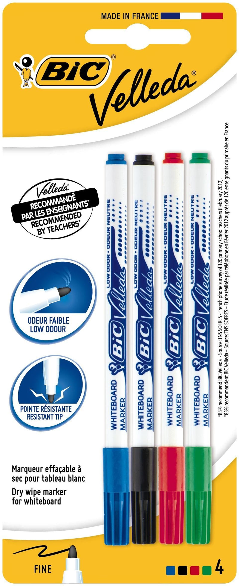 Bic Velleda 1721 Pack 4 Markers Whiteboard Colours Surtidos