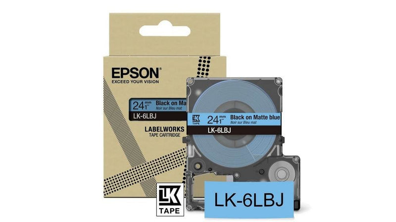 Epson Labelworks LK-6LBJ Black Sobre Blue Matte Roll (2 4CM X 8M) 1 Cinta(s) Box Colgar Tape Labelworks LW-C61
