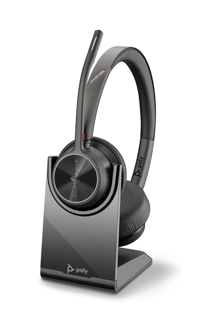 Poly Voyager 4320-M Microsoft Teams Certified Headset Con Charge Soporte
