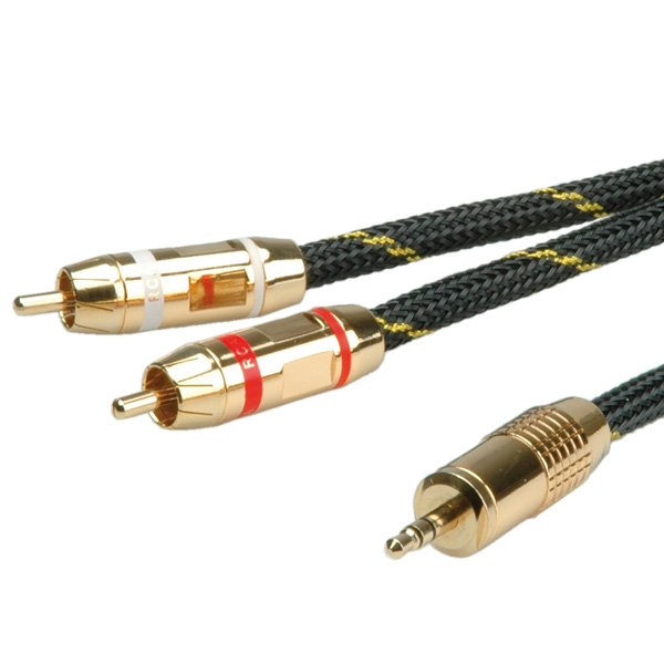 Roline Gold Audio Cable Connection 3,5MM Stereo - 2X Cinch, M M, 10M