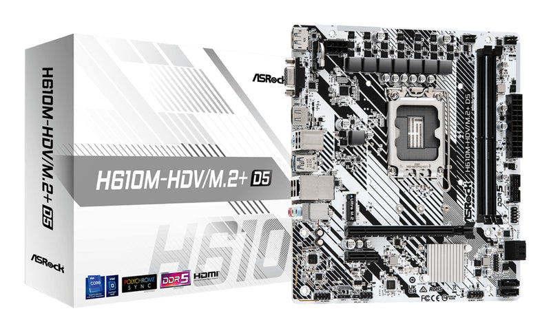 Asrock H610M-HDV/M.2+ D5 Intel H610 Lga 1700 microATX