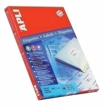 Apli Labels Autoadhesivas 01286 Printers Inkjet / Láser And Fotocopiadoras - A4 - 52.5*29.7MM - Forma Rectangu — image 1