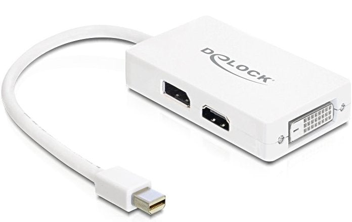 Delock Adapter Mini DisplayPort Male VGA / HDMI / DVI Female Passive White