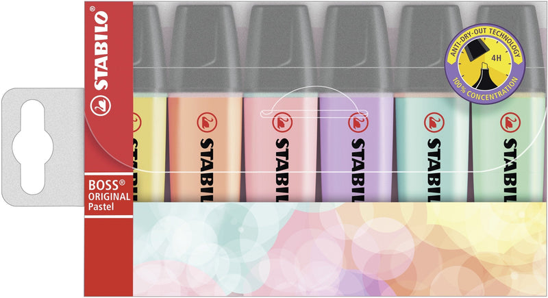 Stabilo Boss Case 6 Marcadores Fluorescentes Colour Pastel - Punta Biselada