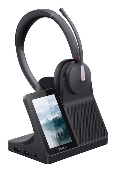 Yealink Headphones WH64 Dual Wireless And Alámbrico Diadema Bluetooth Base Charging Black — image 1