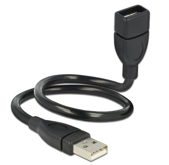 Delock USB Cable 2.0M/H (alargo) 0.35M Shapecable Black 83498