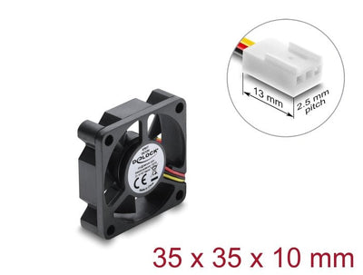 Delock Nwsz Fan Axial 12V Dc, 35 X 35 X 10MM Black — image 1
