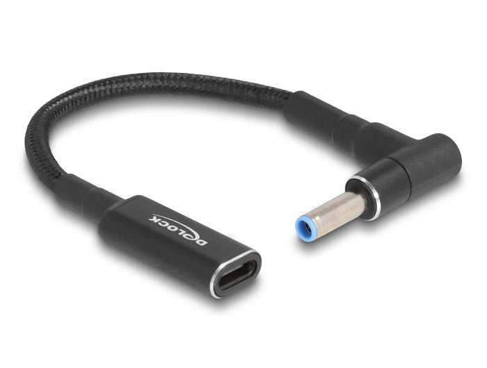 Delock 60031 Cable Charging Laptop USB Type-c™ Female a HP 4,5 X 3,0MM Male Ángulo 90° 15CM