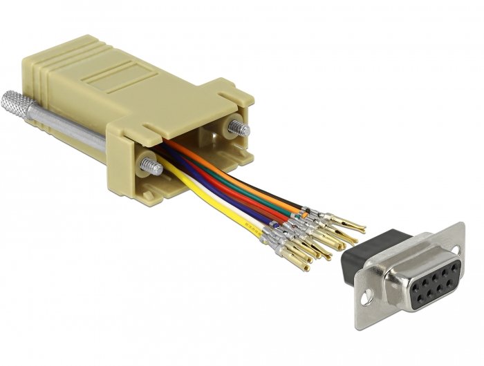 Delock Adapter Sub-d 9 Pin Female a RJ45 Female Kit Assembly Grey