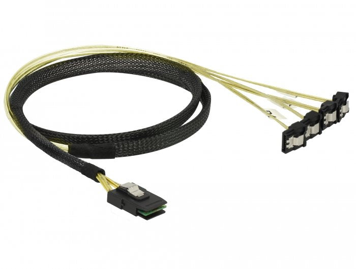 Delock Cable Mini Sas SFF-8087 4 X SATA 7 Pin Angulado 1M
