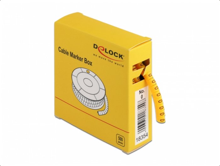 Delock Marcador Cables Box, Nr: 0, Yellow 500 Units