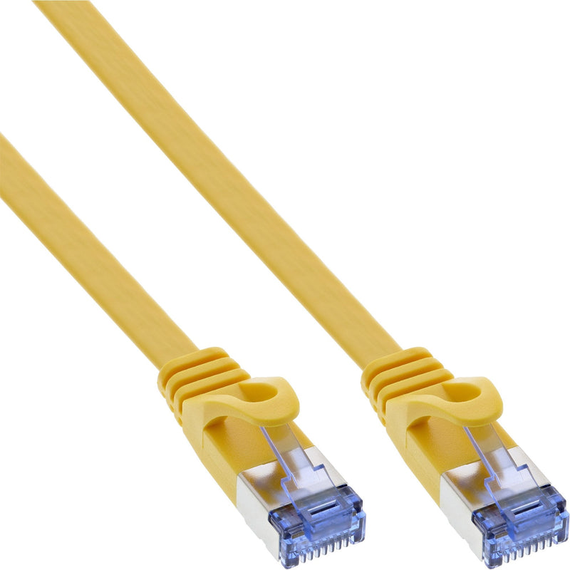 Inline Network Cable Flat , U/FTP, CAT.6A, Yellow 2M