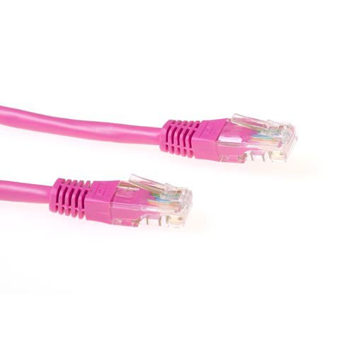 Pink 10 Meter U UTP CAT.6 Patch Cable With RJ45 Connectors
