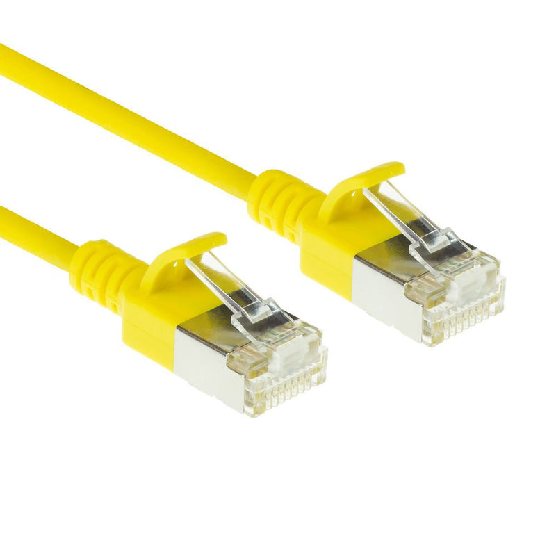Yellow 7 Meters Lszh S FTP CAT.6A Slimline Patch Cable Snagless With RJ45 Connectors