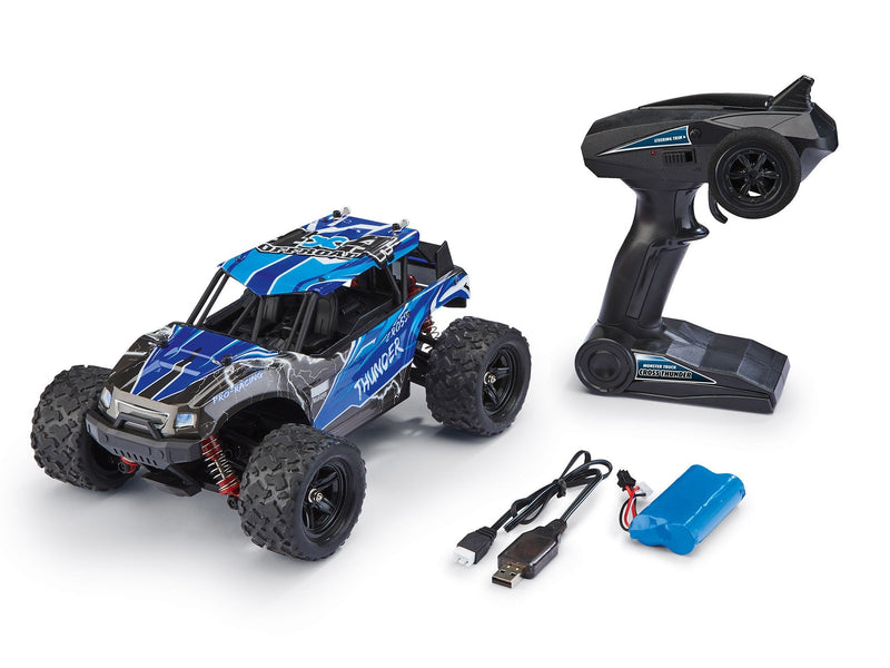 Revell Cross Thunder Model Controlado Radio Monster Truck Motor Eléctrico 1:18, Radiocontrol Black/Blue Monste