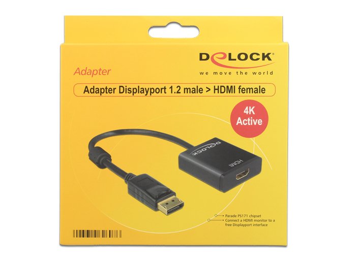 Delock Adapter DisplayPort 1.2 Male HDMI Female