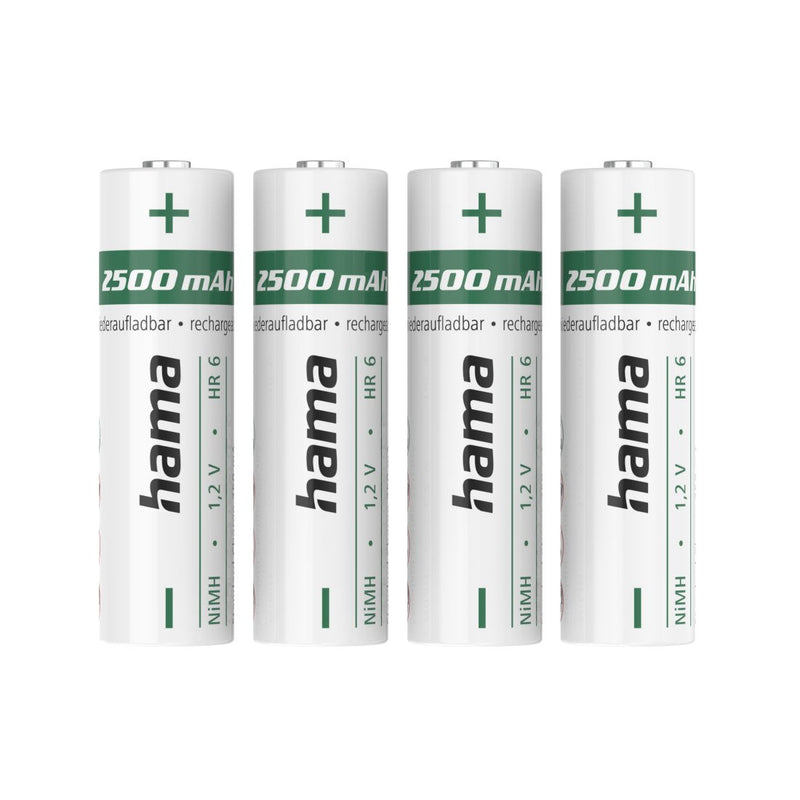 Hama Pack 2 Batteries Recargables Aa - Nimh - Voltaje 1.2V - 2500MAH - White