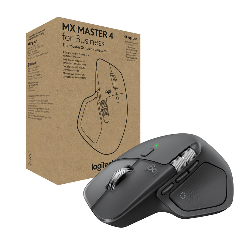 Logitech Mouse Mx Master 4 For Business RF Wireless Bluetooth 8000 DPI Graphite 8 Buttons