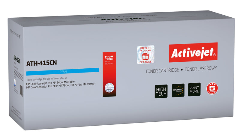 Activejet Toner ATH-415CN HP Reemplazo HP 415A W2031A Suprem 2100 Páginas Cyan With Chip