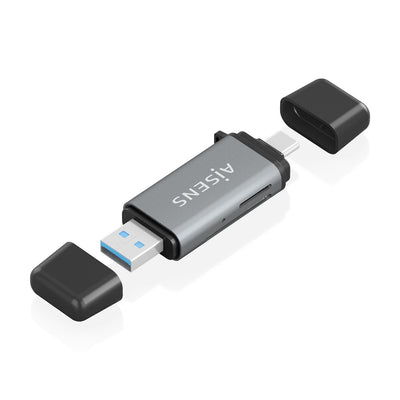 Aisens Card Reader Sd, microSD, Mmc, Rs-mmc, MMC Micro, USB-A And Usb-c, Grey — image 1