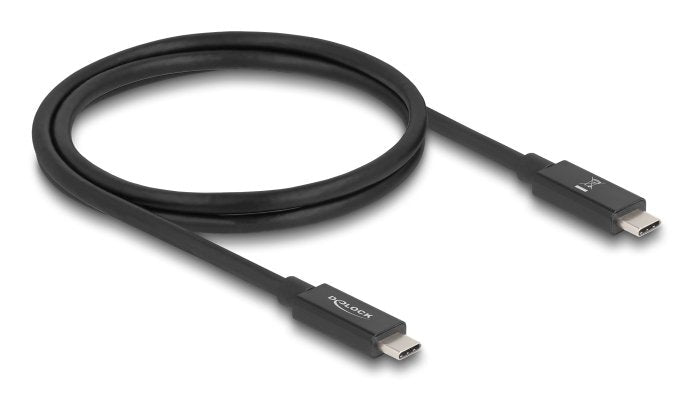 Delock Cable 81211 USB 80Gbps USB Type-c™ Male a Male 16K 60 HZ PD 3.1 240W E-marker Coaxial 1M Black