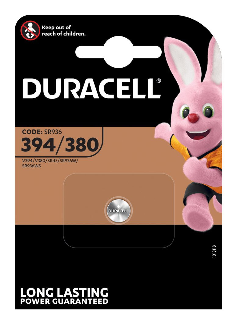 Duracell Battery Button 394 / 380 SR936 Oxido Silver 1,5V, 1 Pieces Silver 3MM 1UD