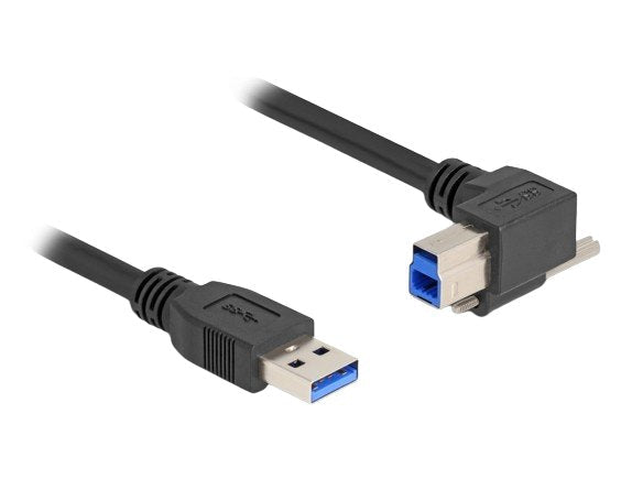 Delock 80484 USB Cable 5Gbps USB Tipo-a Male Recto Hacia Abajo a USB Tipo-b Male With Screw 90° Ángulo Recto 1
