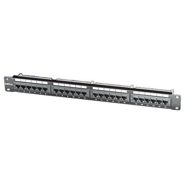 Roline KAT.5E Class D 48,26CM 19PULGADAS-PATCHPANEL 24 Ports UTP Black