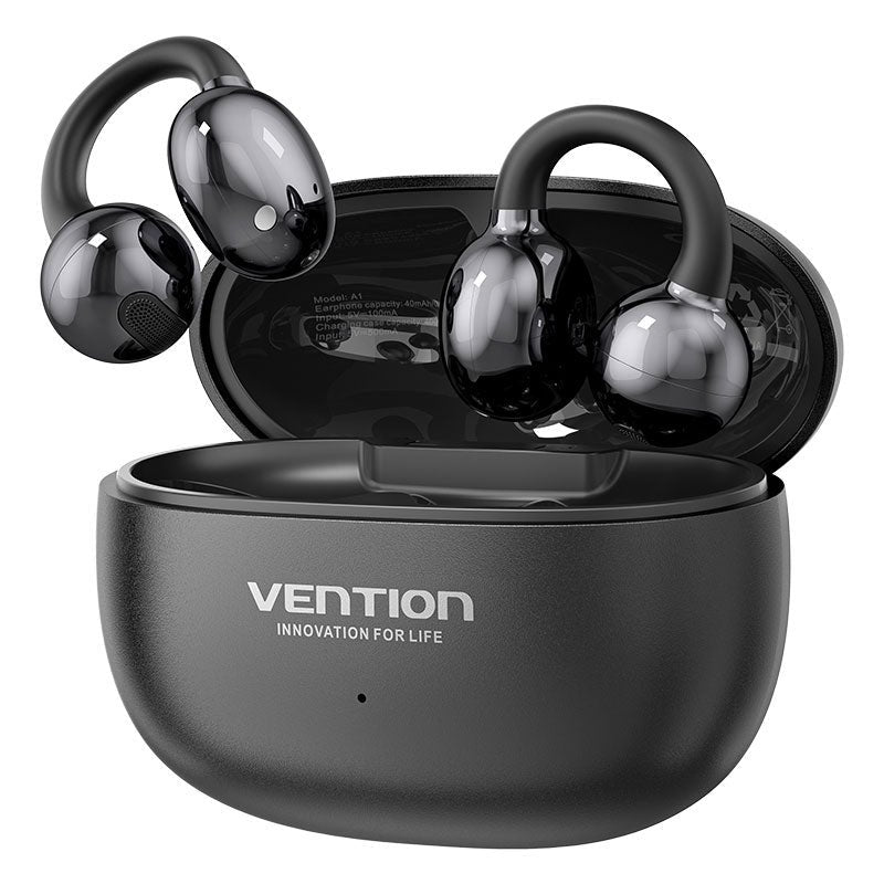 Vention Headphones Bluetooth Echo Clip A11 Pro With Case Charging Battery Life 6H Black