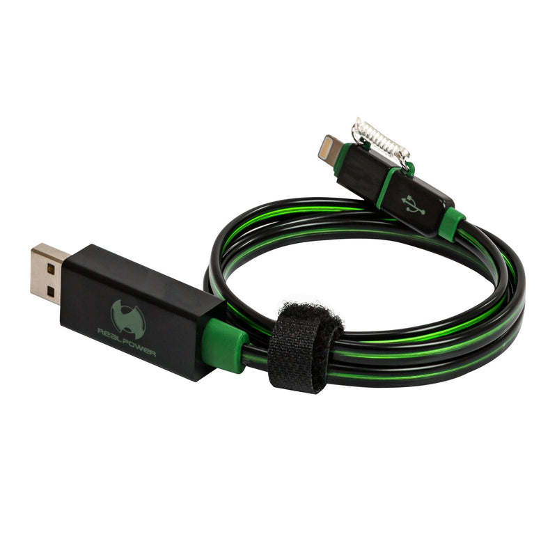 Realpower Cable Micro USB / Lightning Green