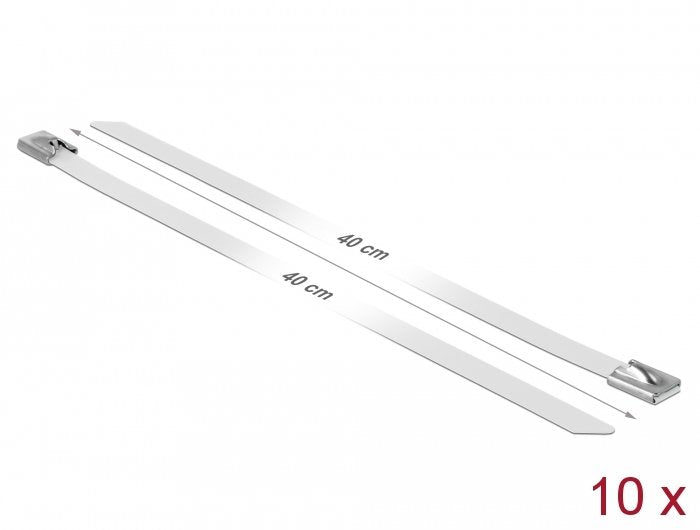 Delock Cable Ties Steel Inoxidable L 400 X B 7,9MM White 10 Pieces