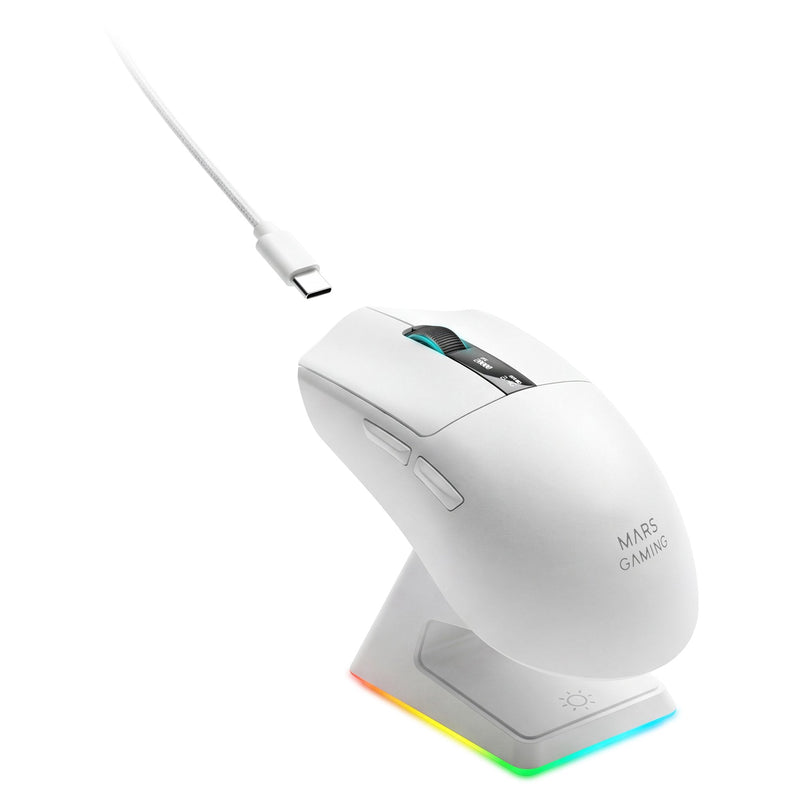 Mars Gaming Mouse Gaming Wireless Mmw-elite Battery Rechargeable Up To 20000 DPI White