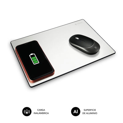 Subblim Mouse Pad With Charging Wireless 10W Silver — image 1