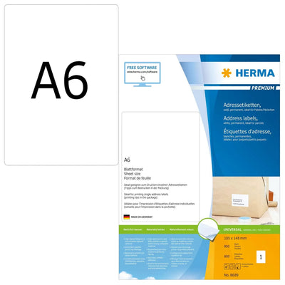 Herma Labels Dirección Premium A6 White 105X148 Mm 800 Pieces — image 1
