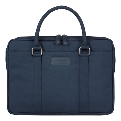 DBRAMANTE1928 Stelvio Slim Laptop Bag Pure Case Transporte Laptop 14 Blue Hardware With Finish Silver — image 1