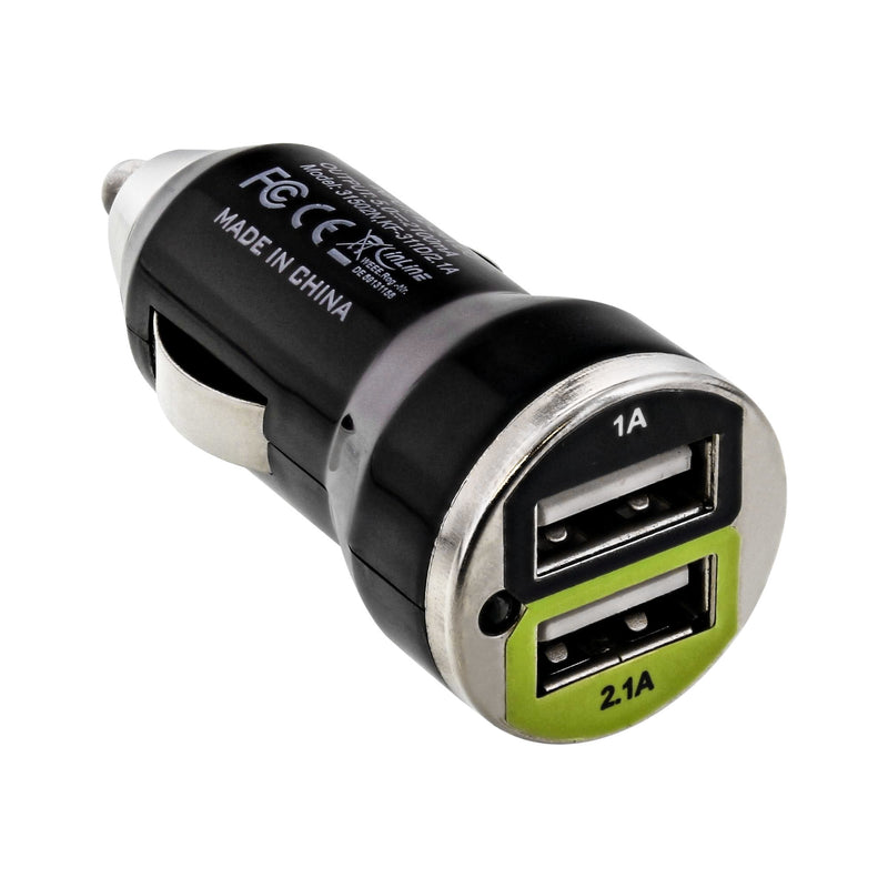 Inline Car Charger USB + Power Adapter Cualquier Dispositivo USB 12/24V a 5V DC/2.1A