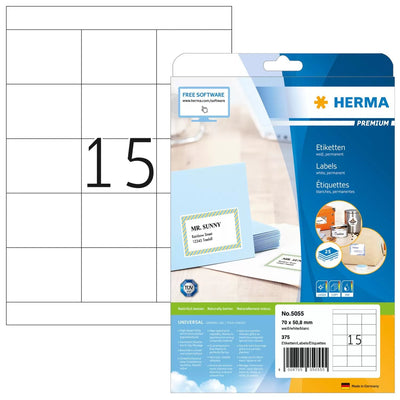 Herma Labels Premium A4 White 70X50,8MM Paper 375 Units — image 1