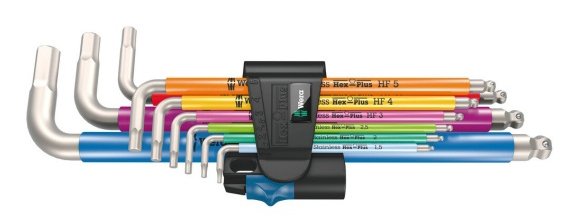 Wera 3950/9 Hex-plus Multicolour Hf Stainless 1