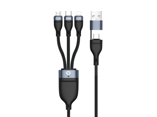 Conceptronic USB Cable -c 3IN1 2M PD 3.0 60W 20V 3A 480Mbps E-mark Adapter USB-A — image 1