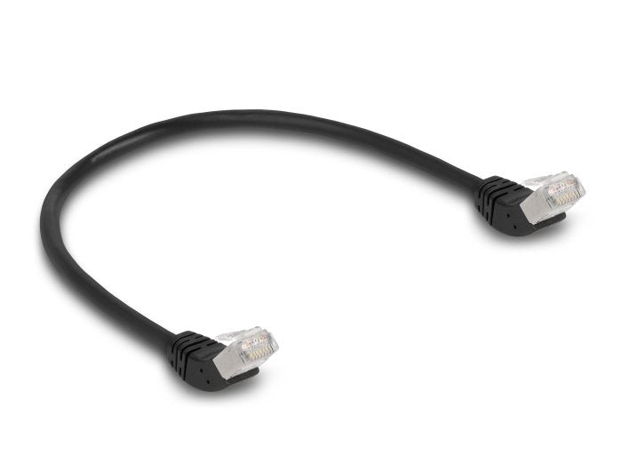 Delock 80260 RJ45 Network Cable CAT.6A S/FTP 45° Nach Oben Angular 0,5M Negro