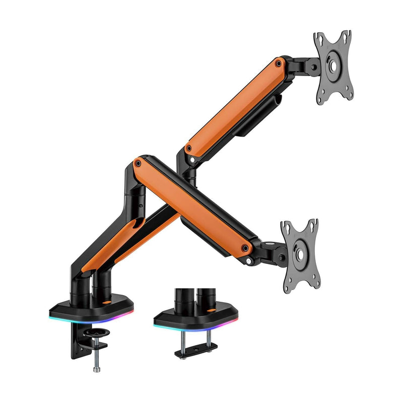 Aisens Desk Mount RGB Gaming Contrapeso Rotating And Tilt Monitor/TV 9KG (3 Pivots 2 Arms 17-32, Negro-na