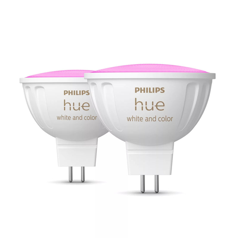 Philips Hue Lamp LED MR16 Set Of 2 400LM Colour White Amb