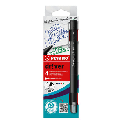 Stabilo Dr!ver Pack 4 Markers Punta Fina 0.4MM - Ink a Prueba Manchas, Inodora And With Base Water - — image 1