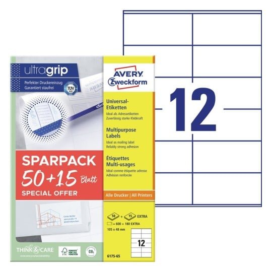 Avery Zweckform Labels 105,0 X 48,0MM, White